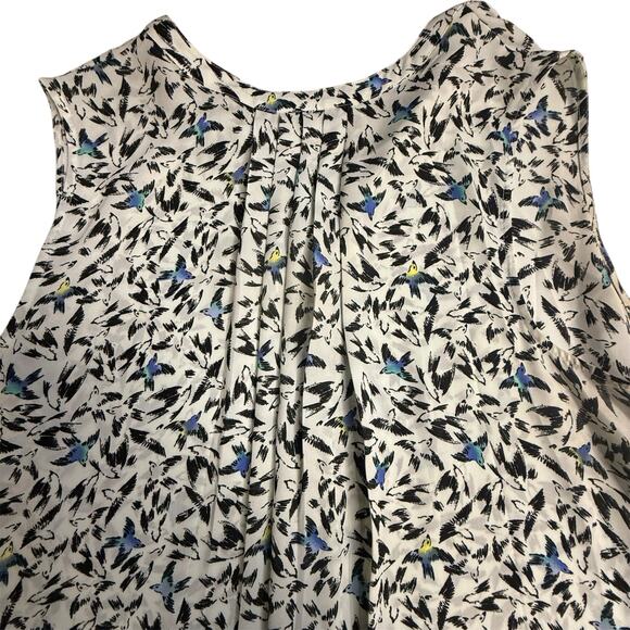 APT 9  Sleeveless Top Size 3X in White with Black Bird Print - Picture 7 of 10